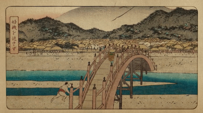 歌川广重《近江八景》  歌川广重《东海道五十三次》 用江户时代