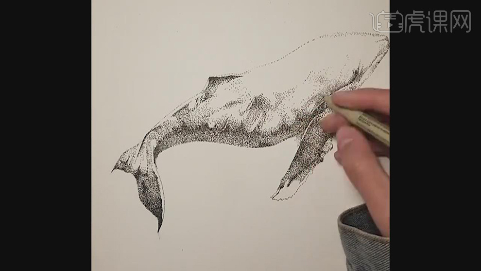针管笔如何绘制蓝鲸的点与造型