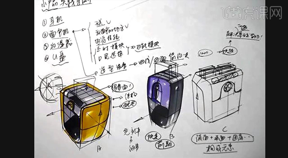 手绘烤面包机草图渲染实例讲解