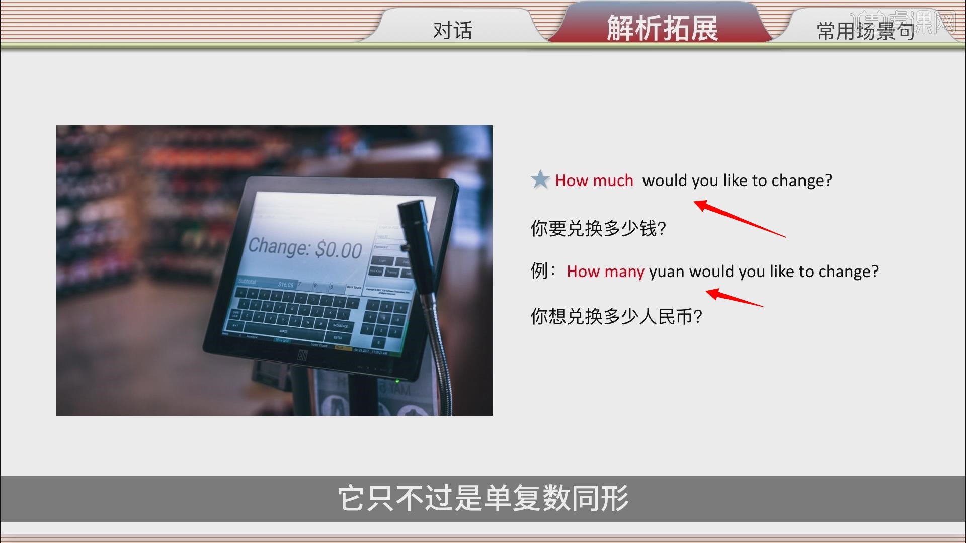 应用训练：兑换货币-【42节口语对话套课】图文教程- 虎课网