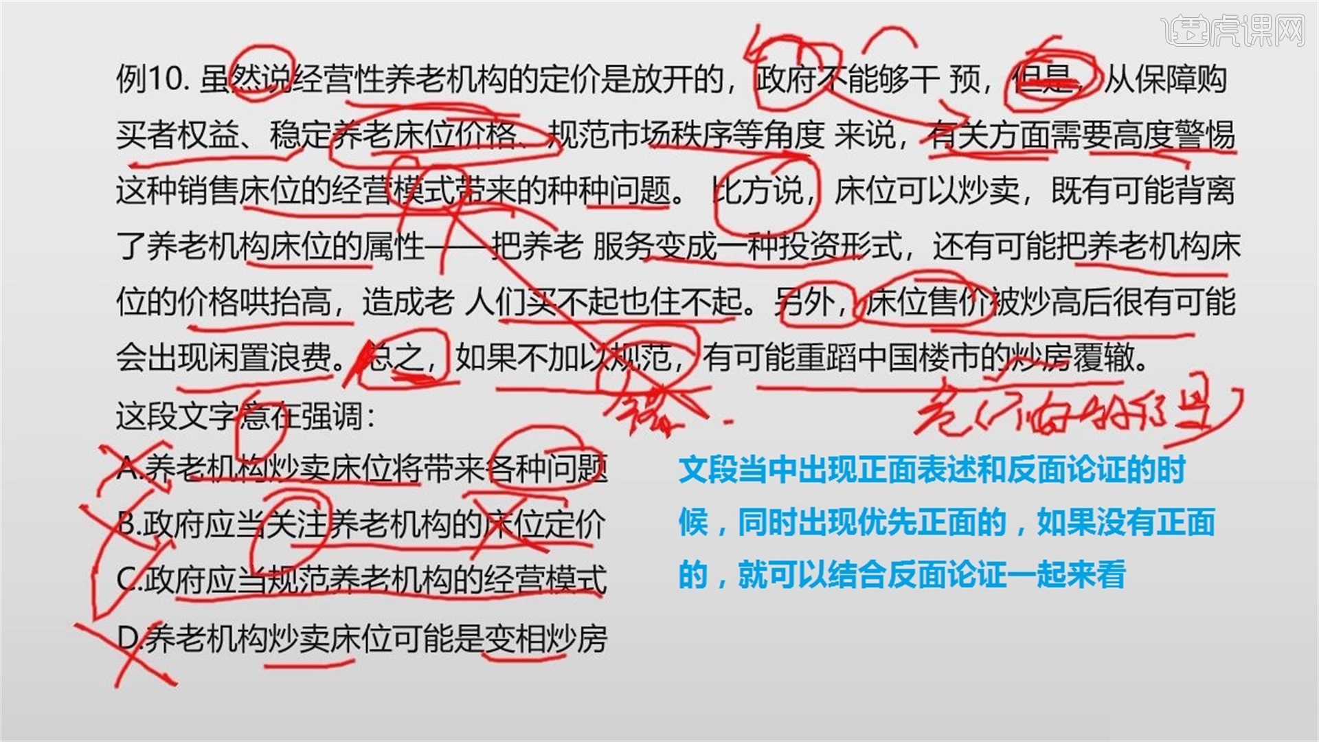 反面论证—公务员行测之言语理解图文教程- 虎课网
