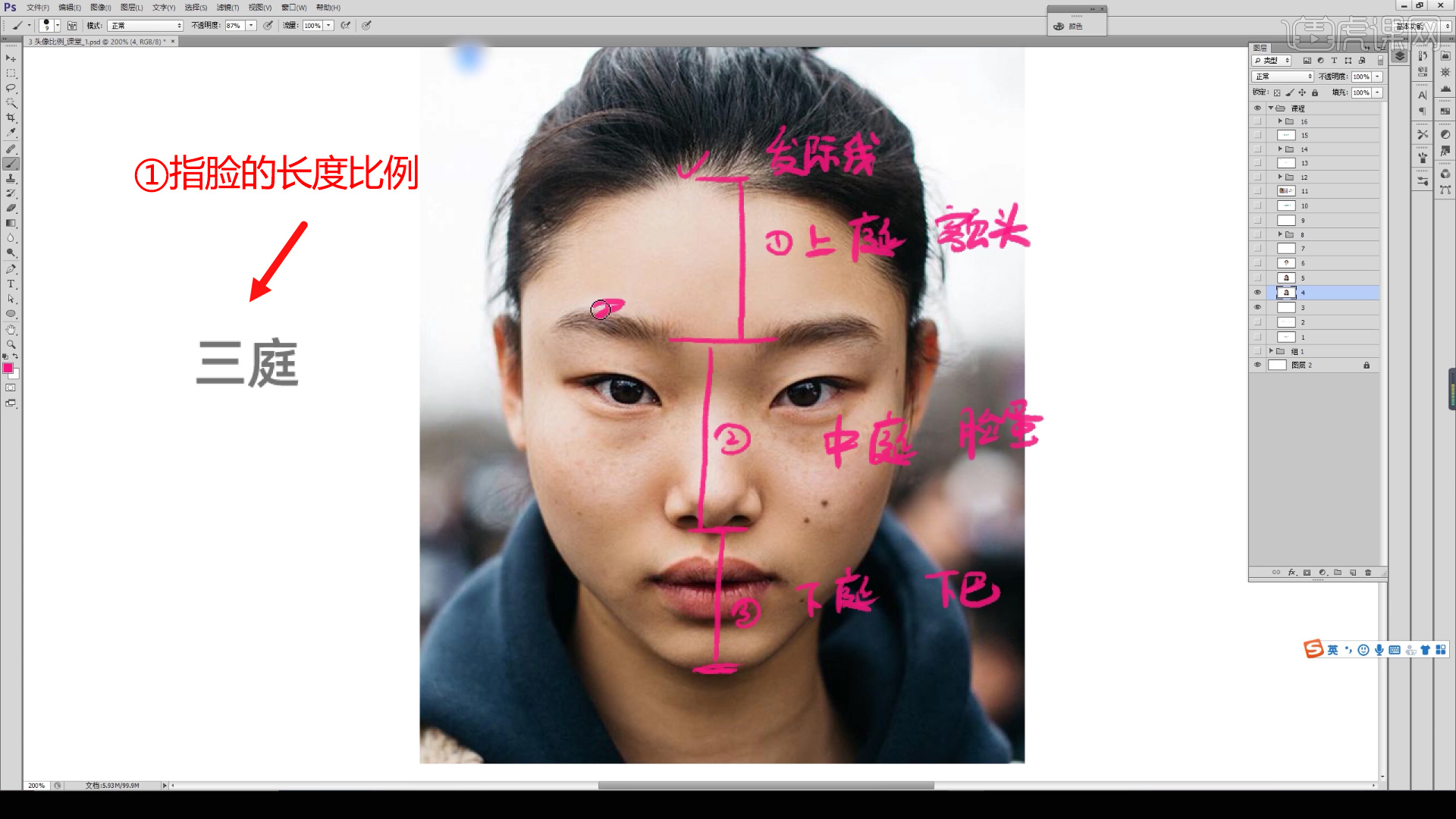 【唐飞飞】根据三庭五眼定制眉形，b站最详细的画眉教程 - 哔哩哔哩