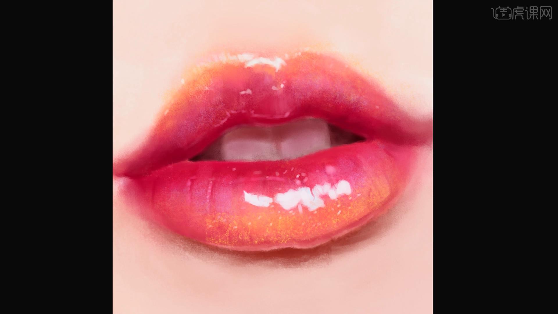 嘴唇，女人脸嘴美丽，美丽的皮肤和丰满的嘴唇特写，粉色口红照片摄影图片_ID:155825184-Veer图库