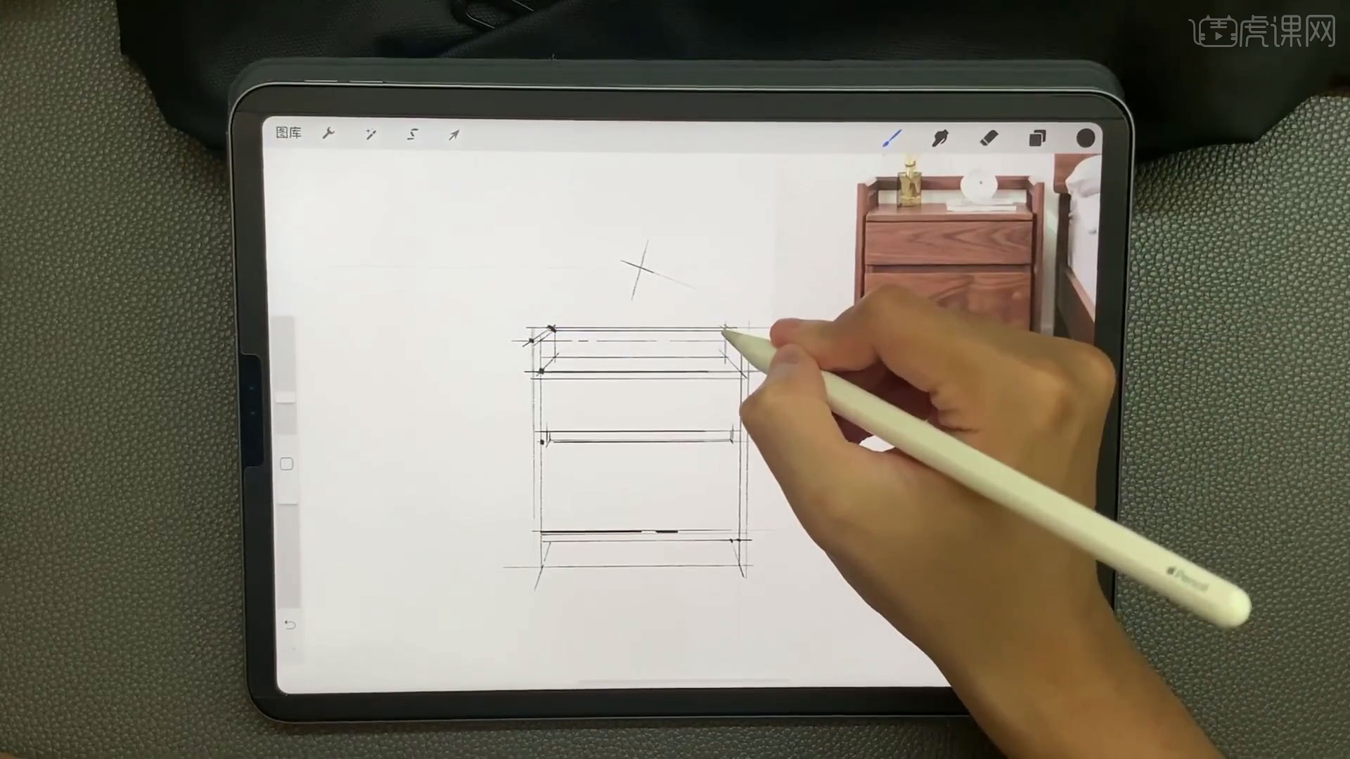 ipadprocreate家具单体线稿与柜子造型案例示范图文教程