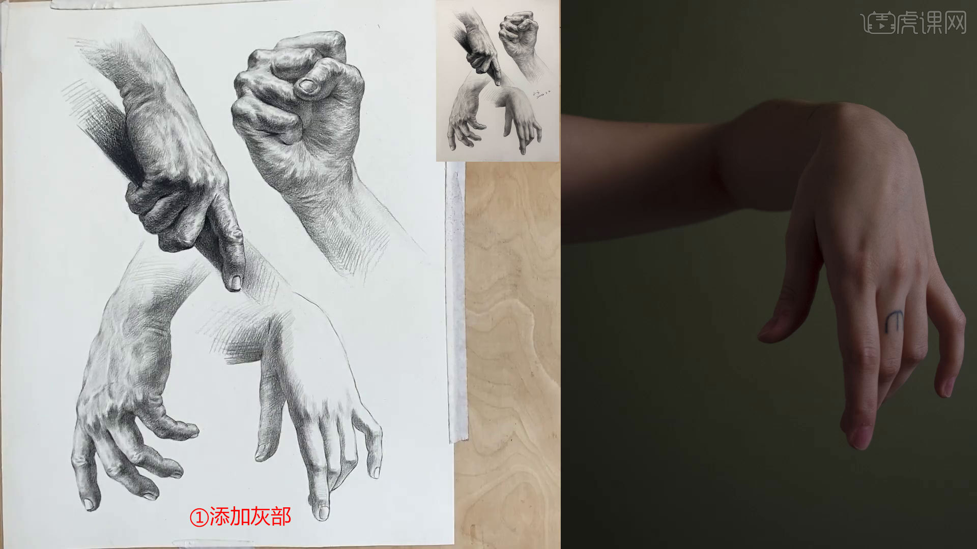 素描手的动态女性手部刻画图文教程