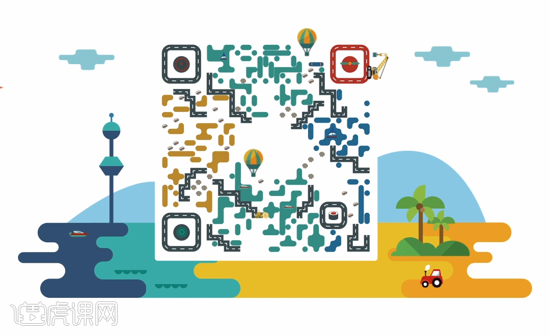 ai ae-虎课网创意动态二维码设计 动态二维码学习成果  3