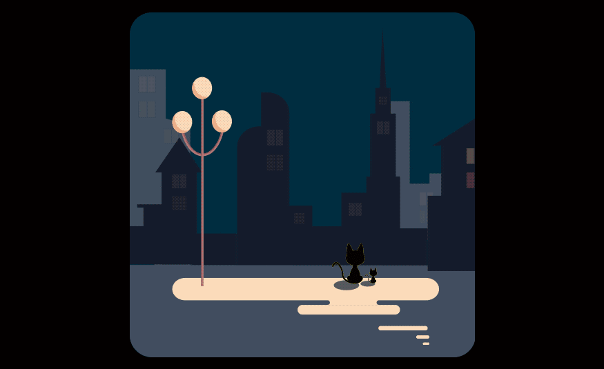 ai ae-矢量插画风猫咪动效