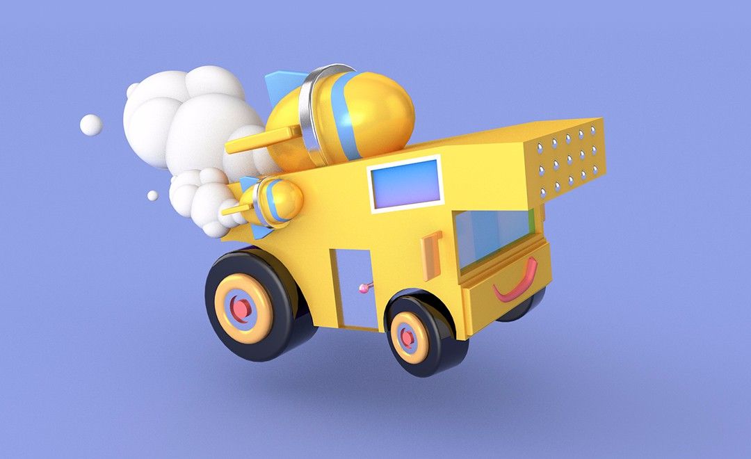 c4d-卡通小汽车建模与渲染