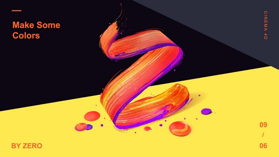 c4d ps-油漆字母海报设计