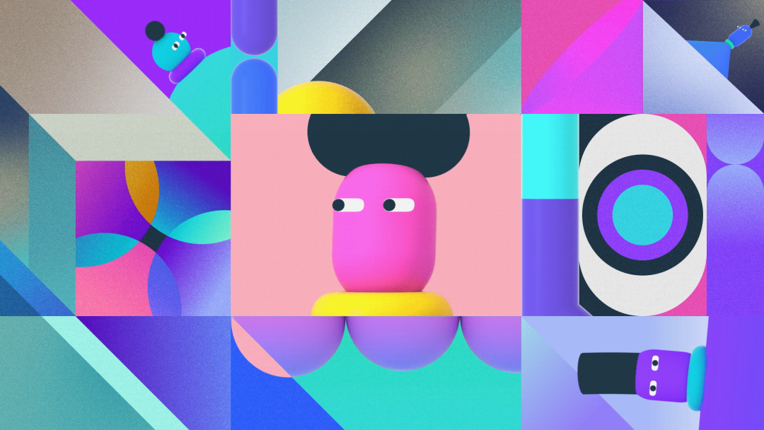 然后有点立体加平面结合的感觉:这一组延展的比较奔放,涉及到平面构成