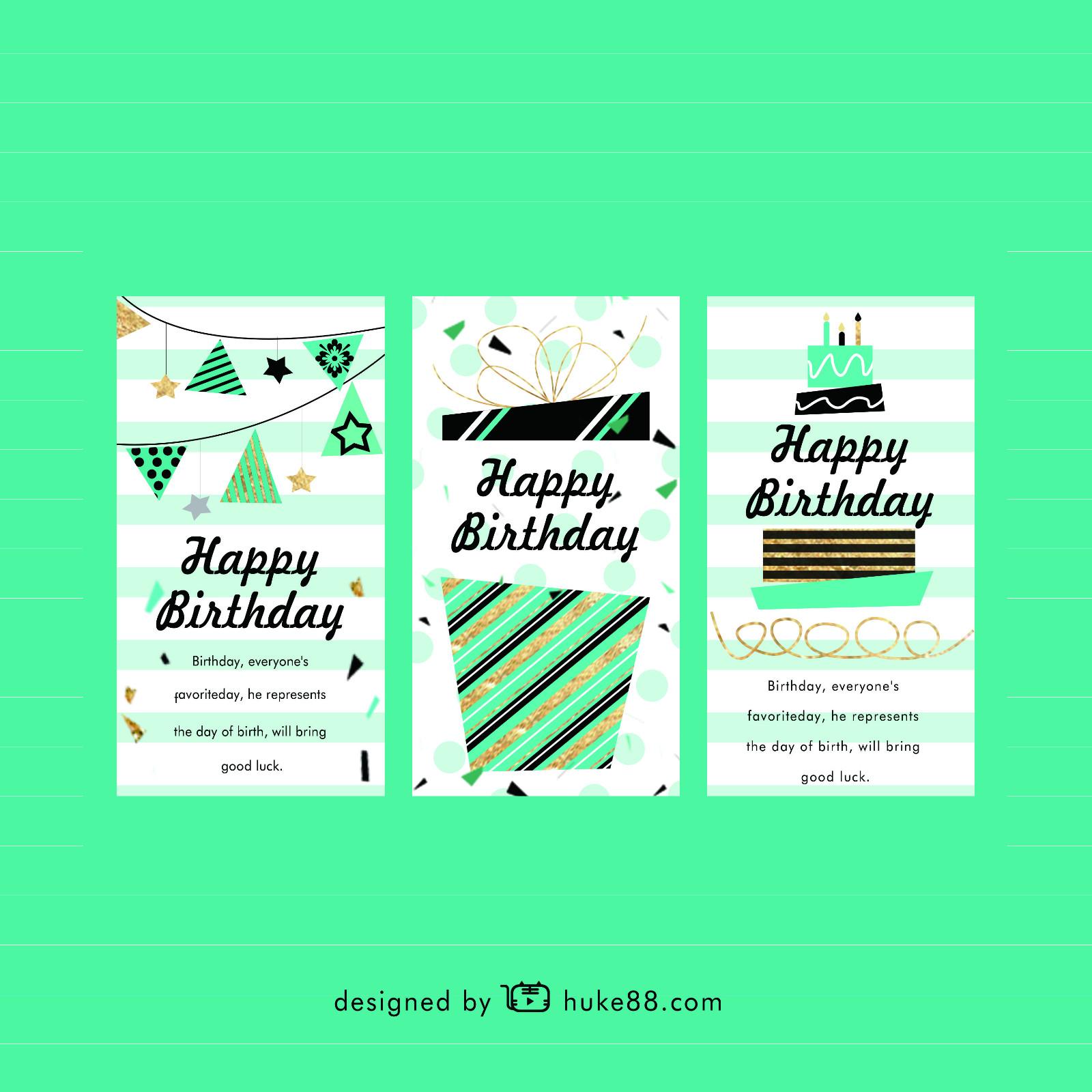 ps-欧美风生日贺卡组合设计