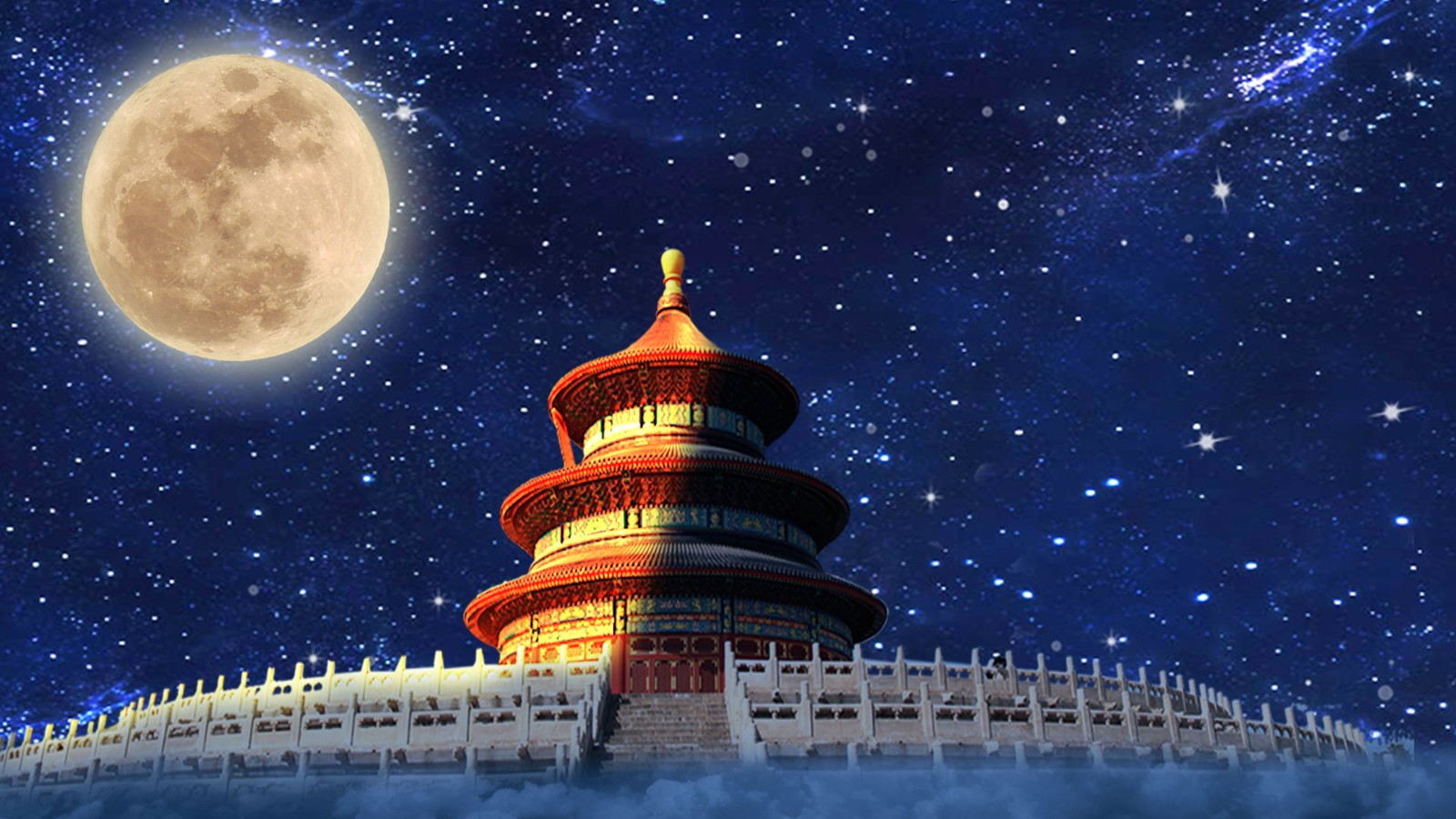 用老师讲的方法做了个天坛的夜景,请老师点评.