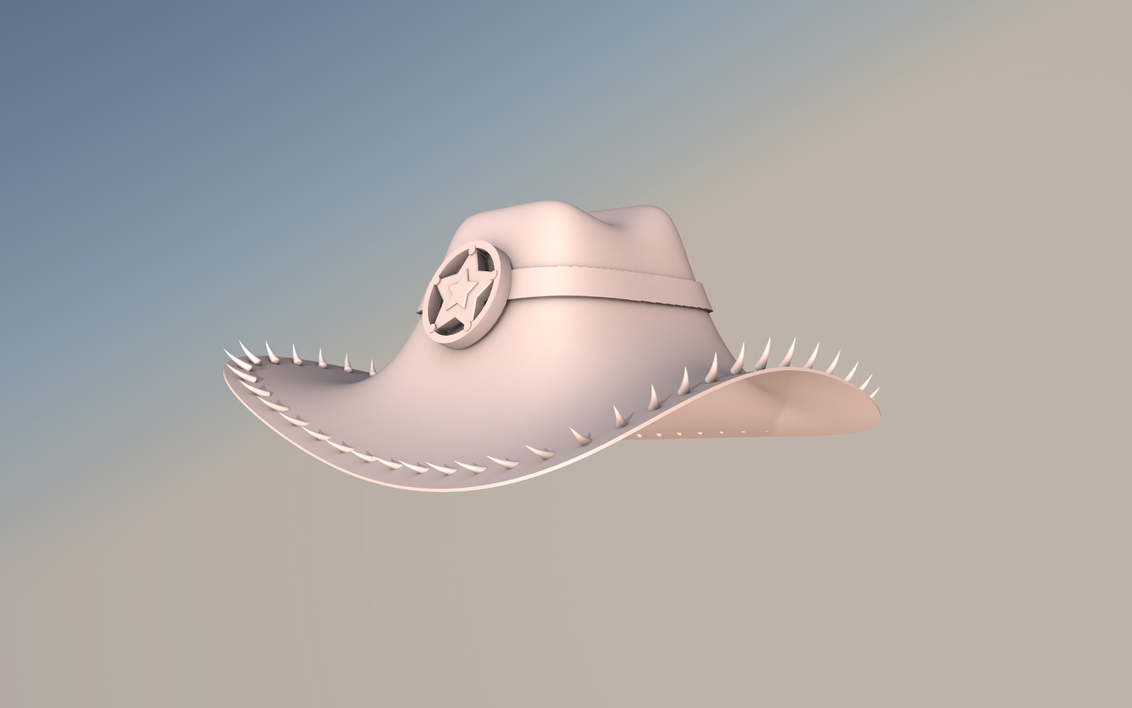 c4d-牛仔帽建模,交作业.[图片]-来自自然畅想的动态 - 虎课网