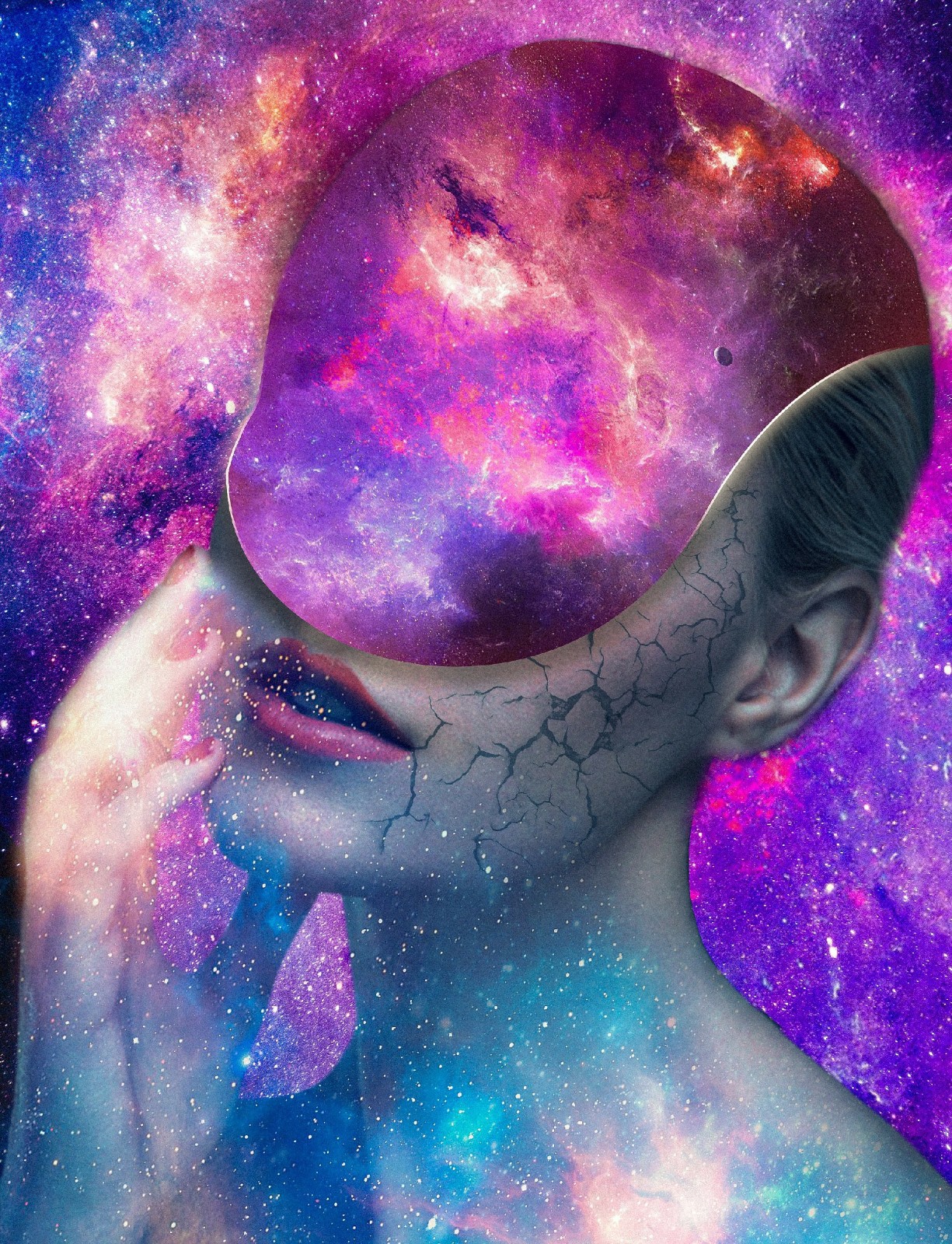 ps科幻风宇宙女神合成海报