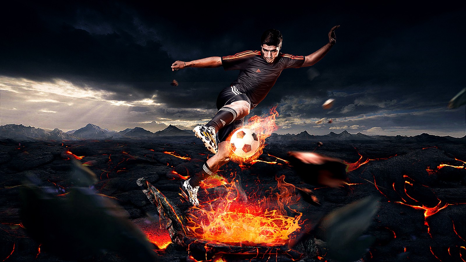 ps-赤火足球-运动品牌创意广告