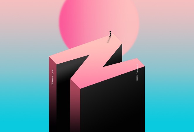 ps-渐变立体字母效果