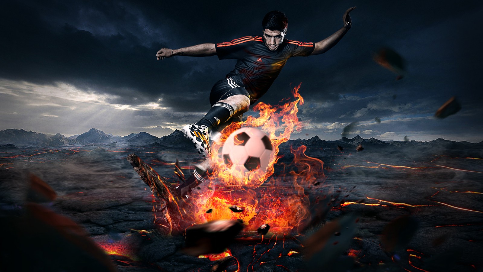 ps-赤火足球-运动品牌创意广告