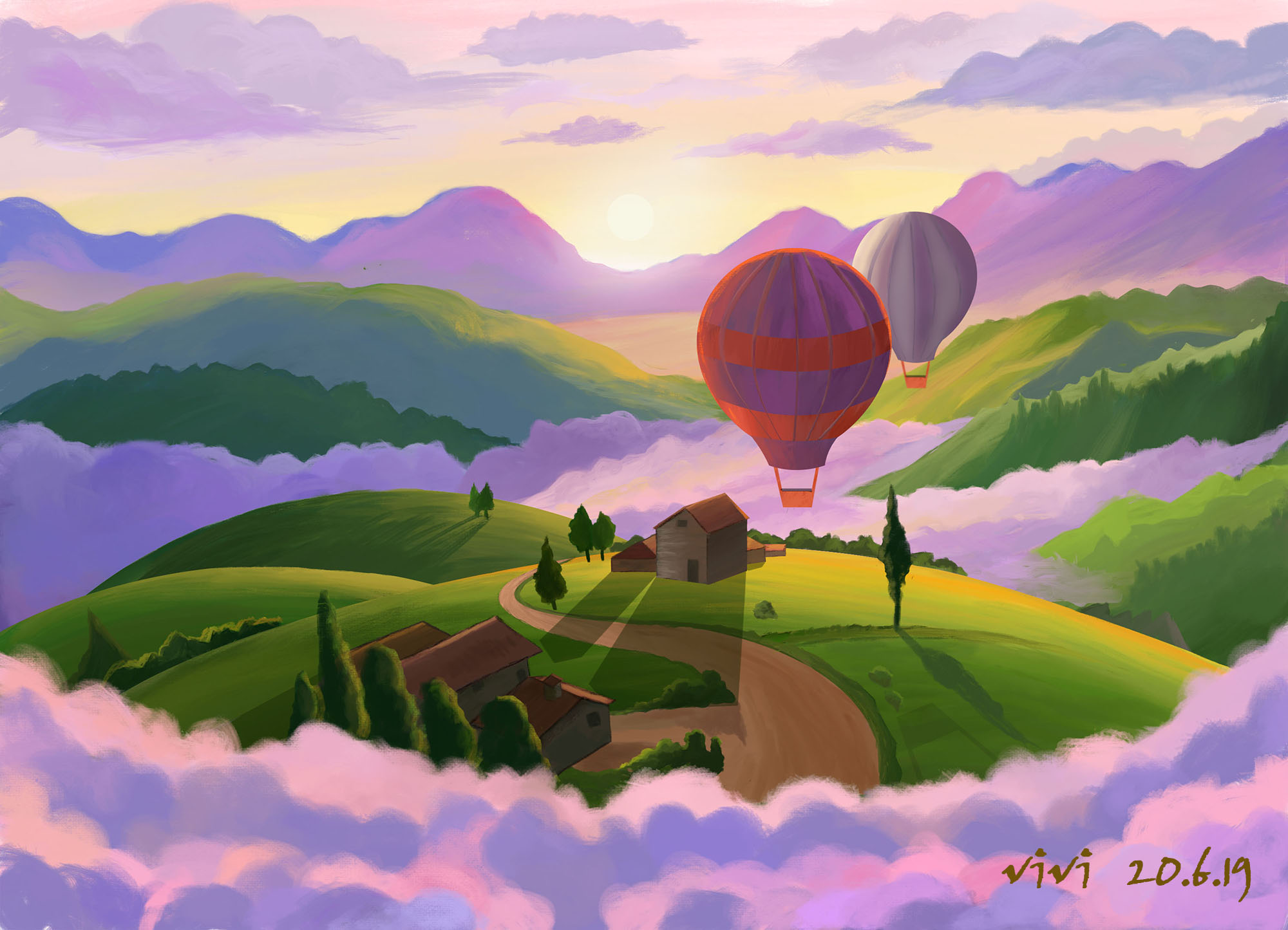 ps-板绘唯美场景插画理想国度 - 绘画插画教程_ps(cc2015),数位板