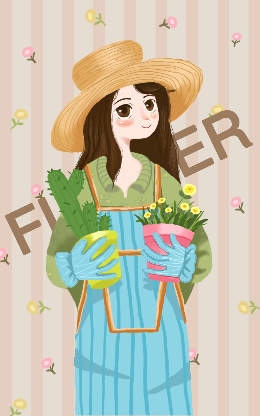 ps-板绘-花匠女孩