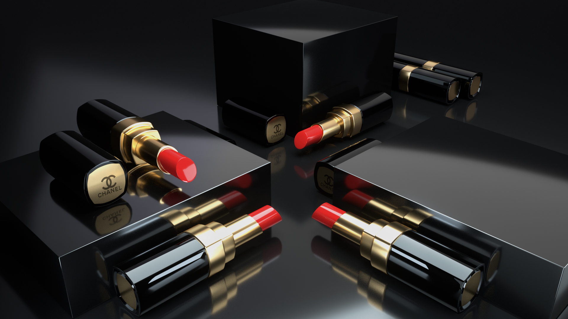 c4d-高档口红产品展示场景(下集)-渲染后期