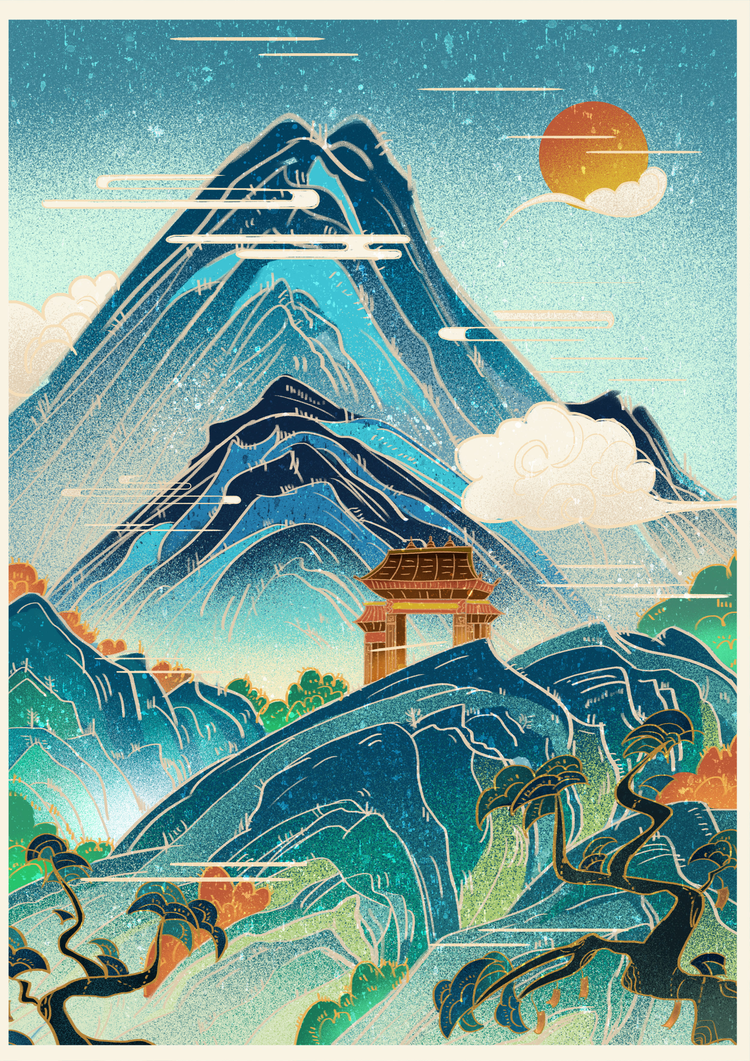 ps-板绘-国潮风古风意境山水来源于此课程讲师:芝士多不多2020-09-22