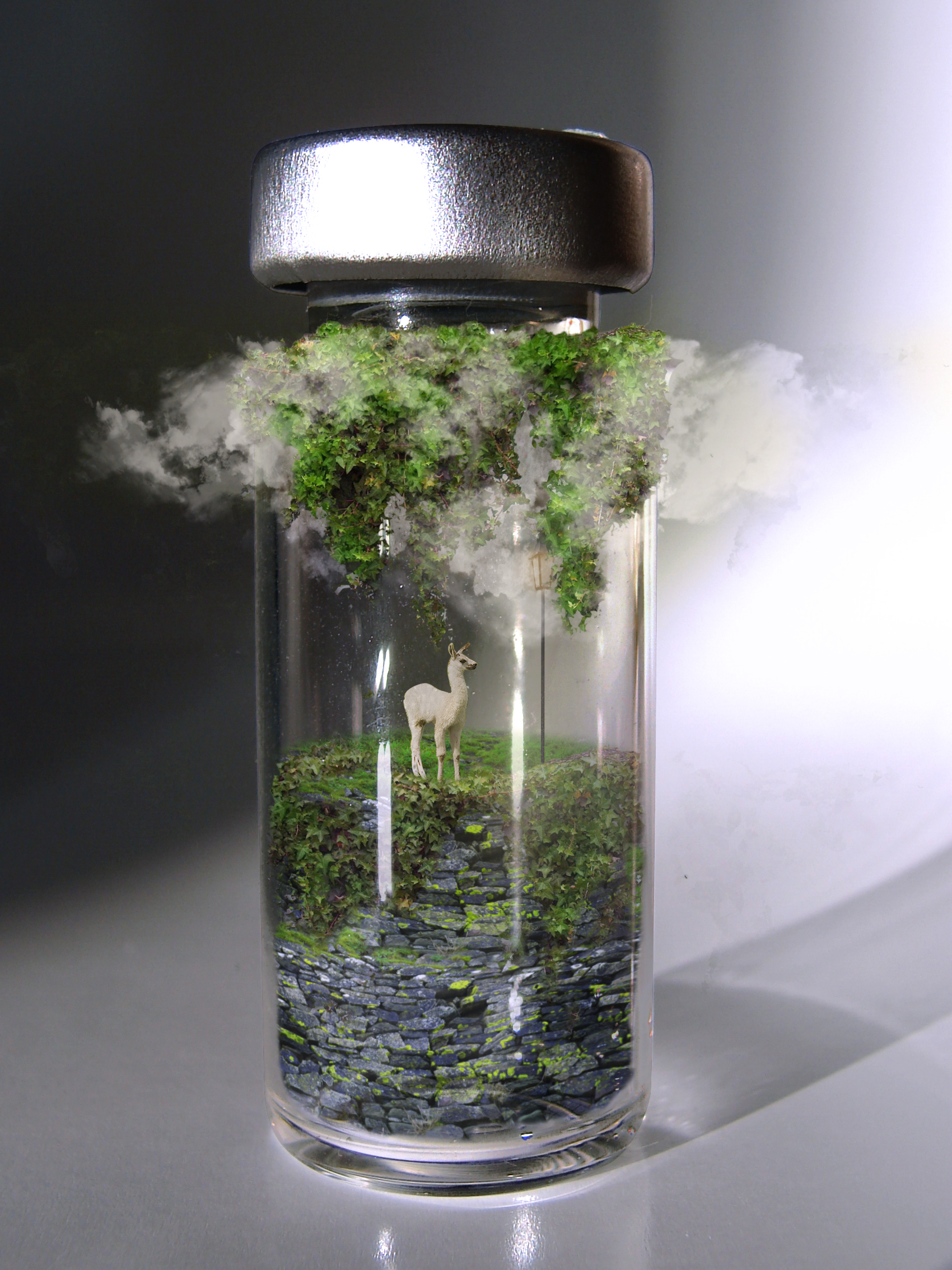 ps-瓶中的微观世界创意合成