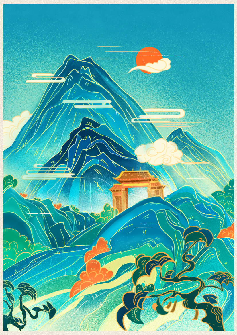 ps-板绘-国潮风古风意境山水来源于此课程讲师:芝士多不多2021-01-24