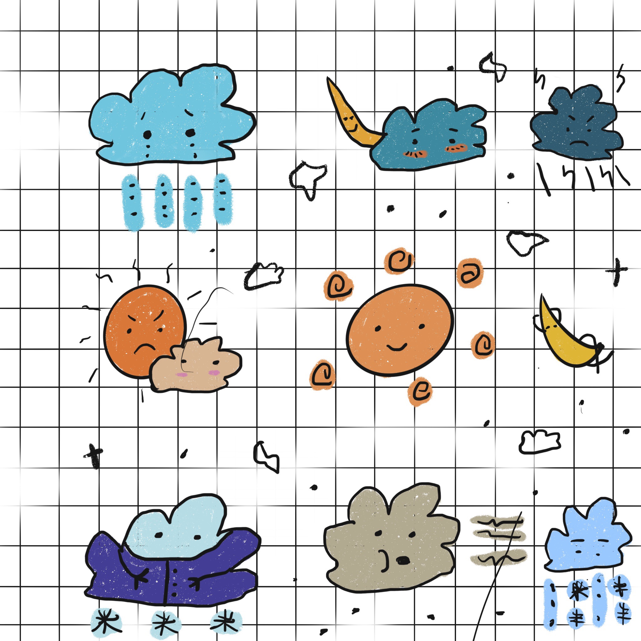 procreate-简笔画-晴雨表-ipad绘画来源于此课程讲师:水彩唐渣2021-02