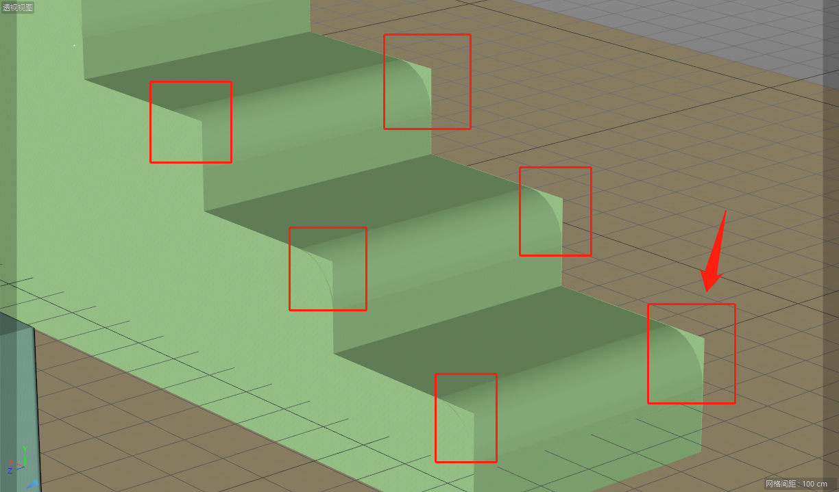 楼梯那里,r19版本为什么加了倒角之后,残留了这一-来