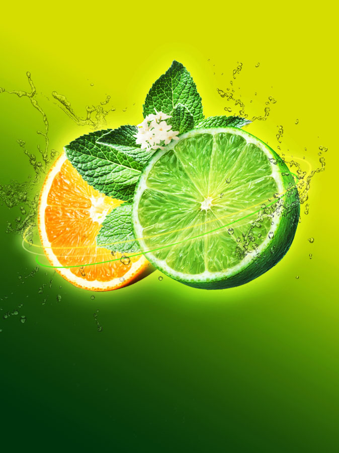 ps-创意海报·新鲜多汁的水果