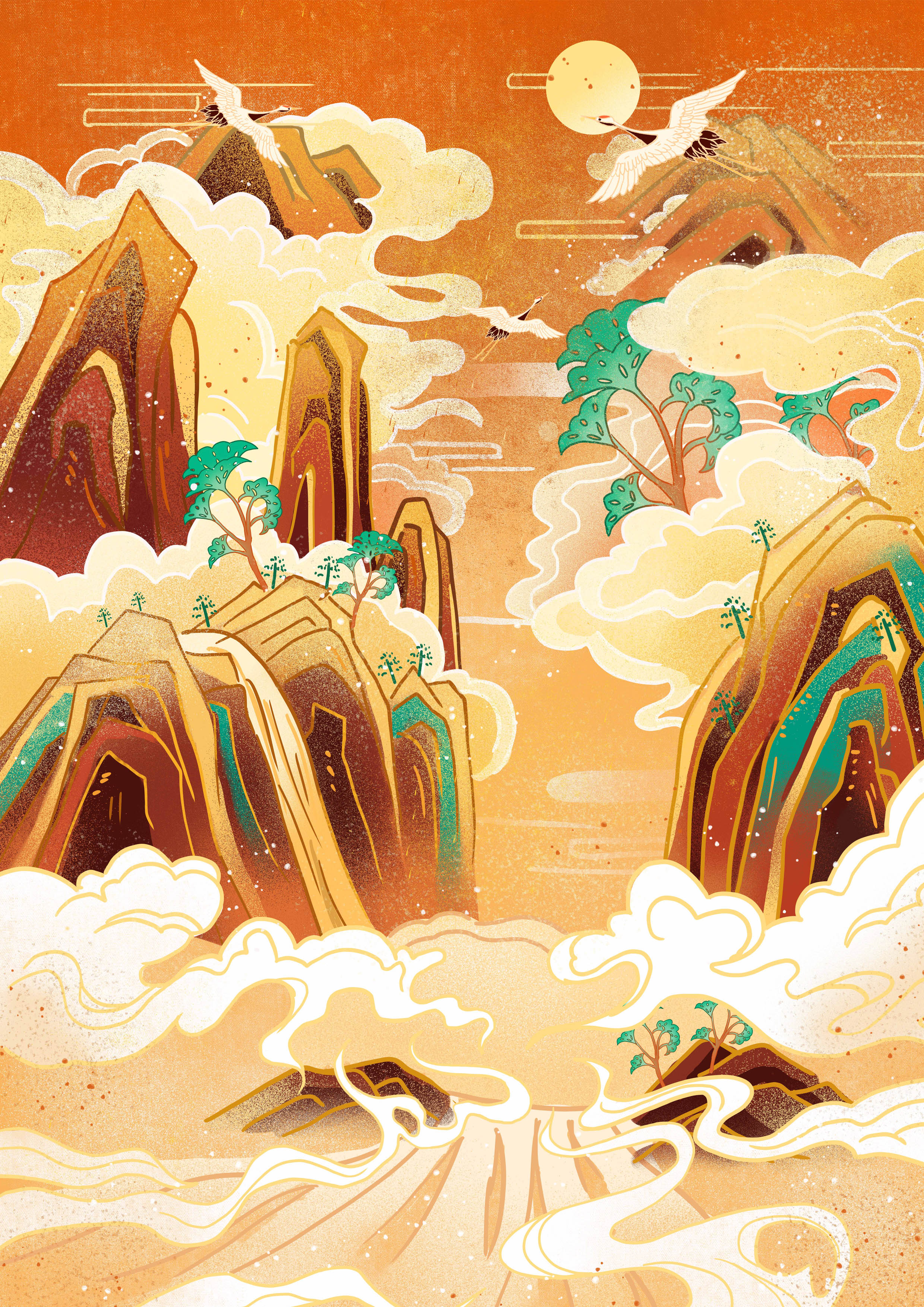 画山的层次时间有点久,继续练习[图片]-来自咸蛋黄锅巴的动态 - 虎课