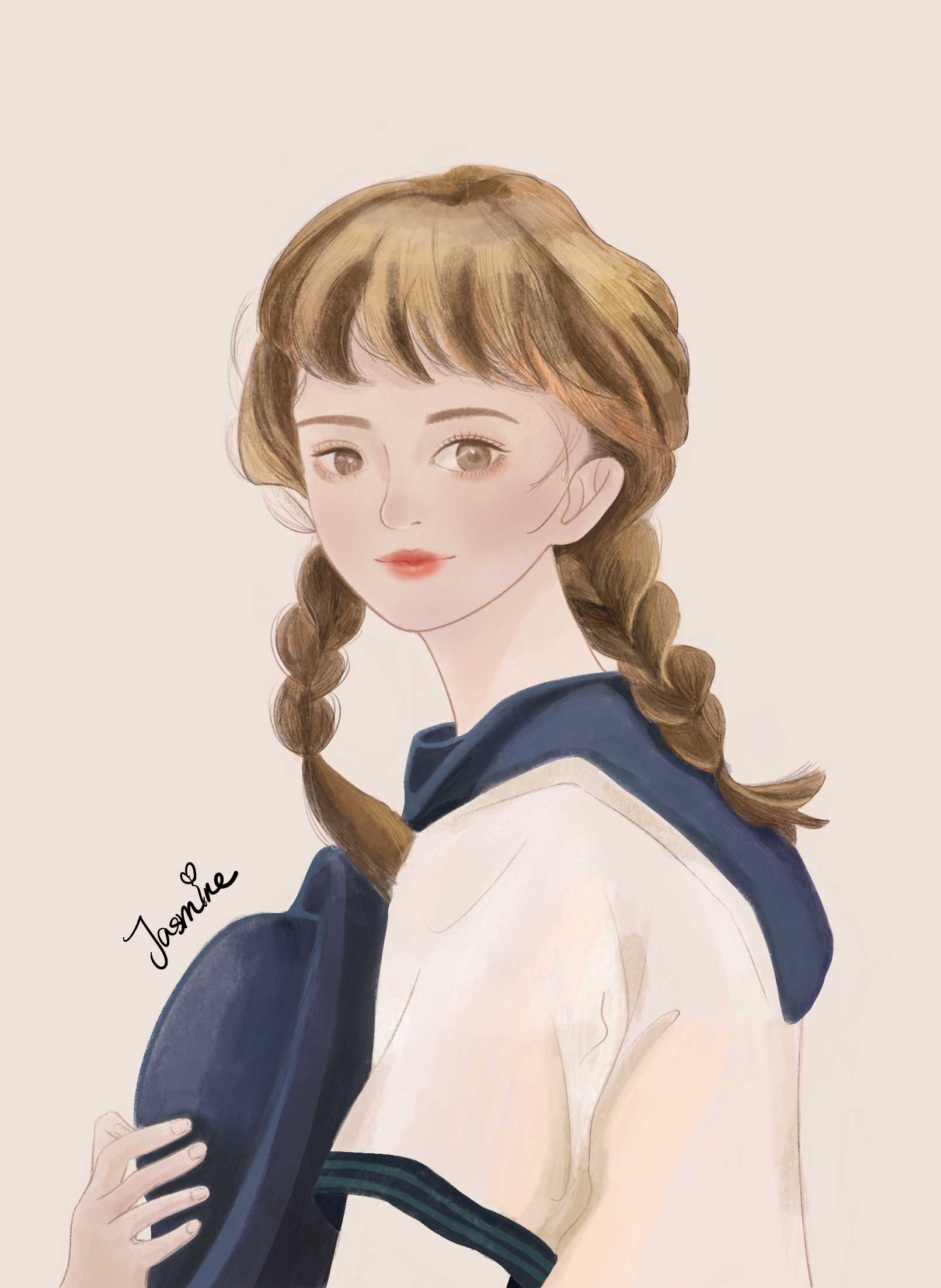 procreate-照片转插画-水彩风半身头像