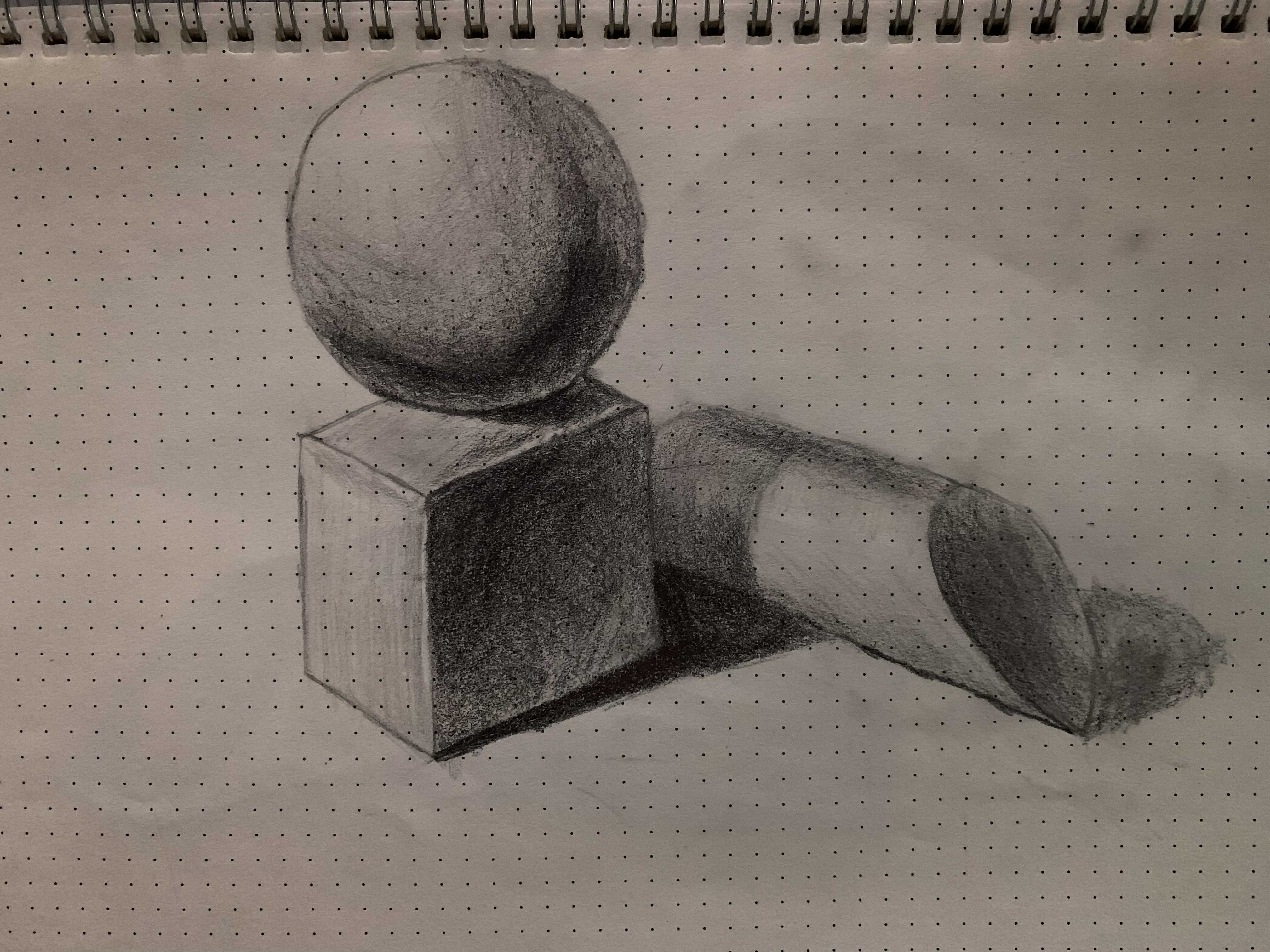 素描静物-石膏体组合中级(正方体,球体,斜面圆柱体)来源于此课程讲师