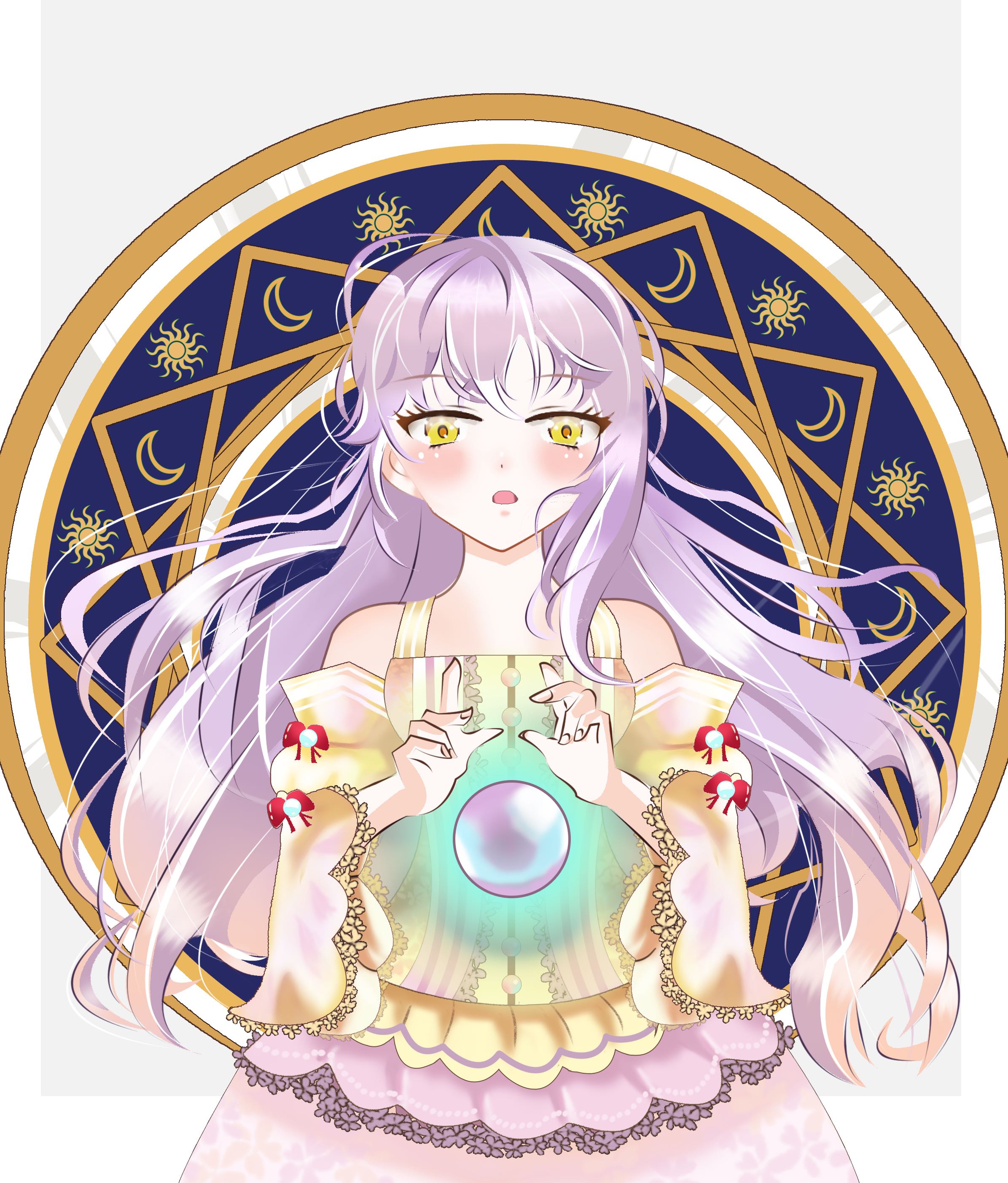 ps-板绘-占卜少女动漫人物插画来源于此课程讲师:汪紫薇2021-11-29 14