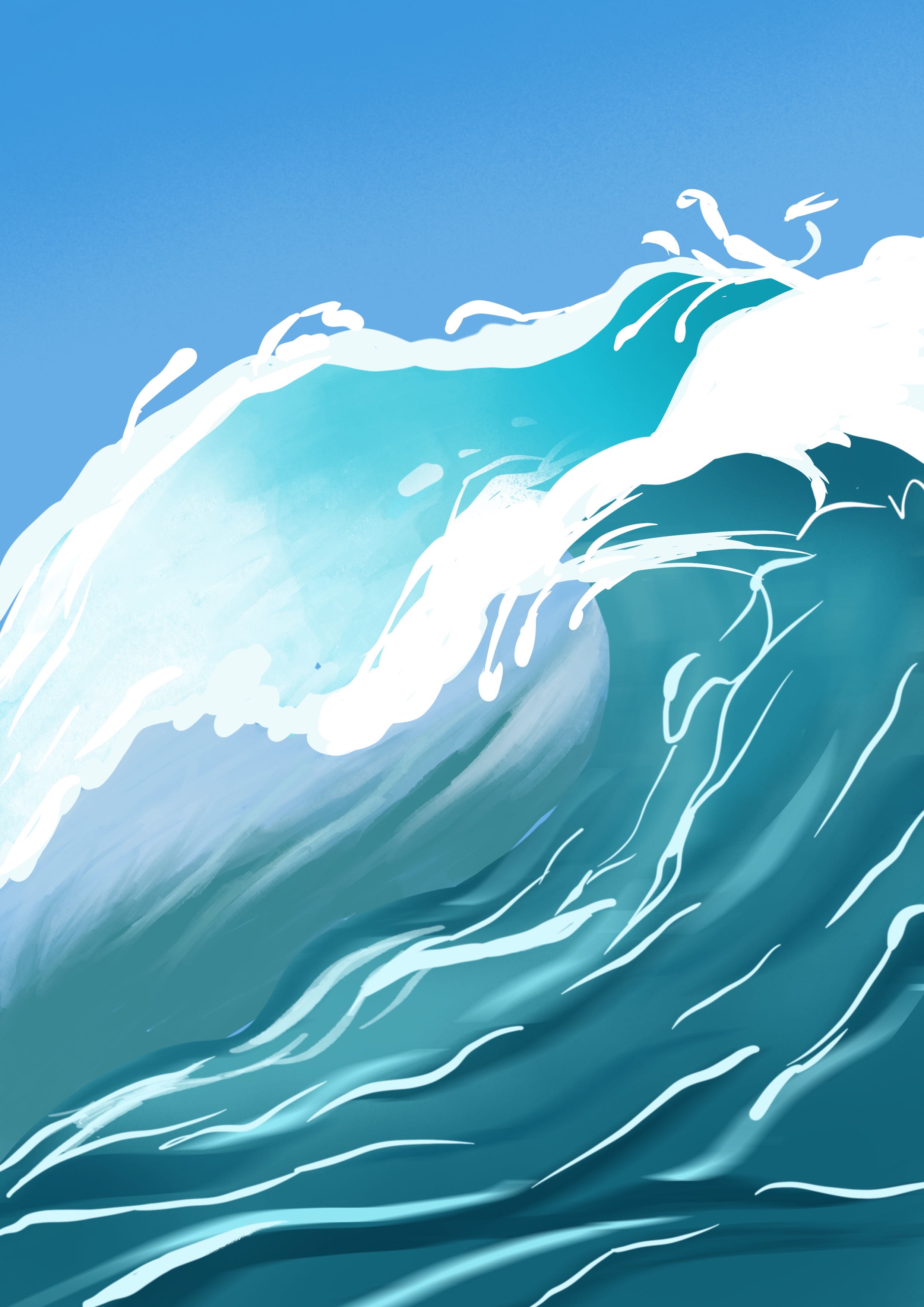 procreate-ipad场景插画-画海浪很简单来源于此课程讲师:花生酱2021