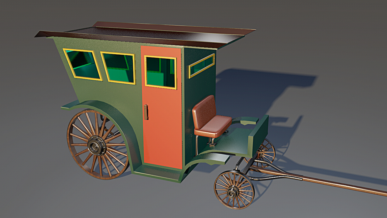 带转向的四轮马车,是汽车的前身,把马拉改成机器5801