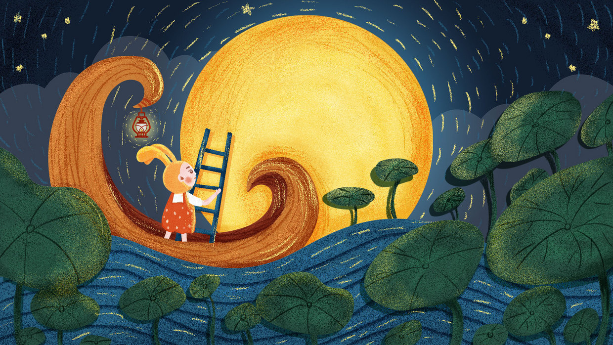 节气处暑治愈系肌理插画练习