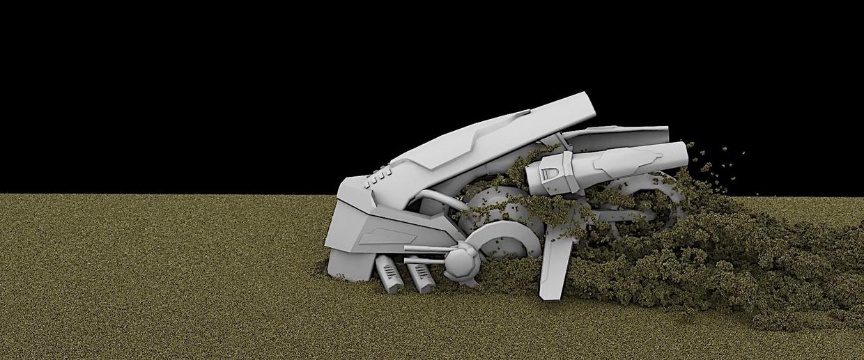 高速运动物体碰撞的沙粒