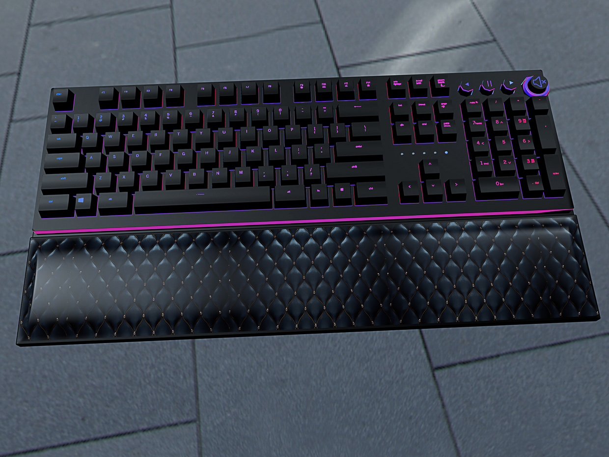 炫酷机械黑色键盘,临摹作品,图像合成,zouyiming - 虎课网
