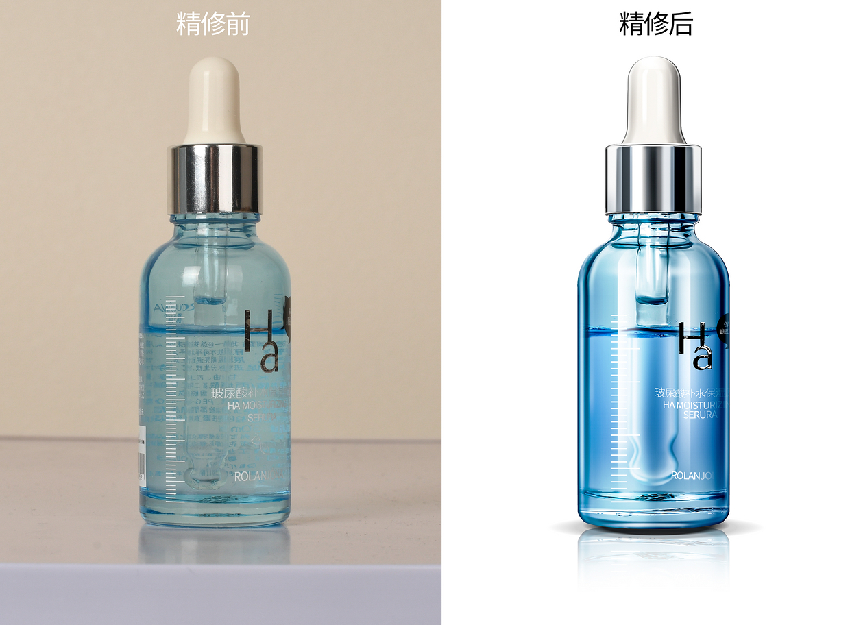 透明玻璃瓶化妆品精修作品