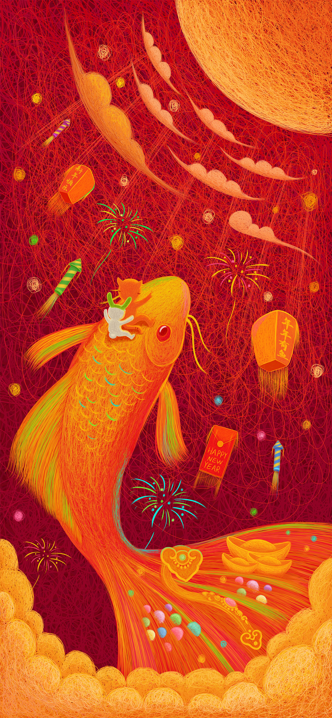 虎课网x千图网节日海报春节年年有鱼