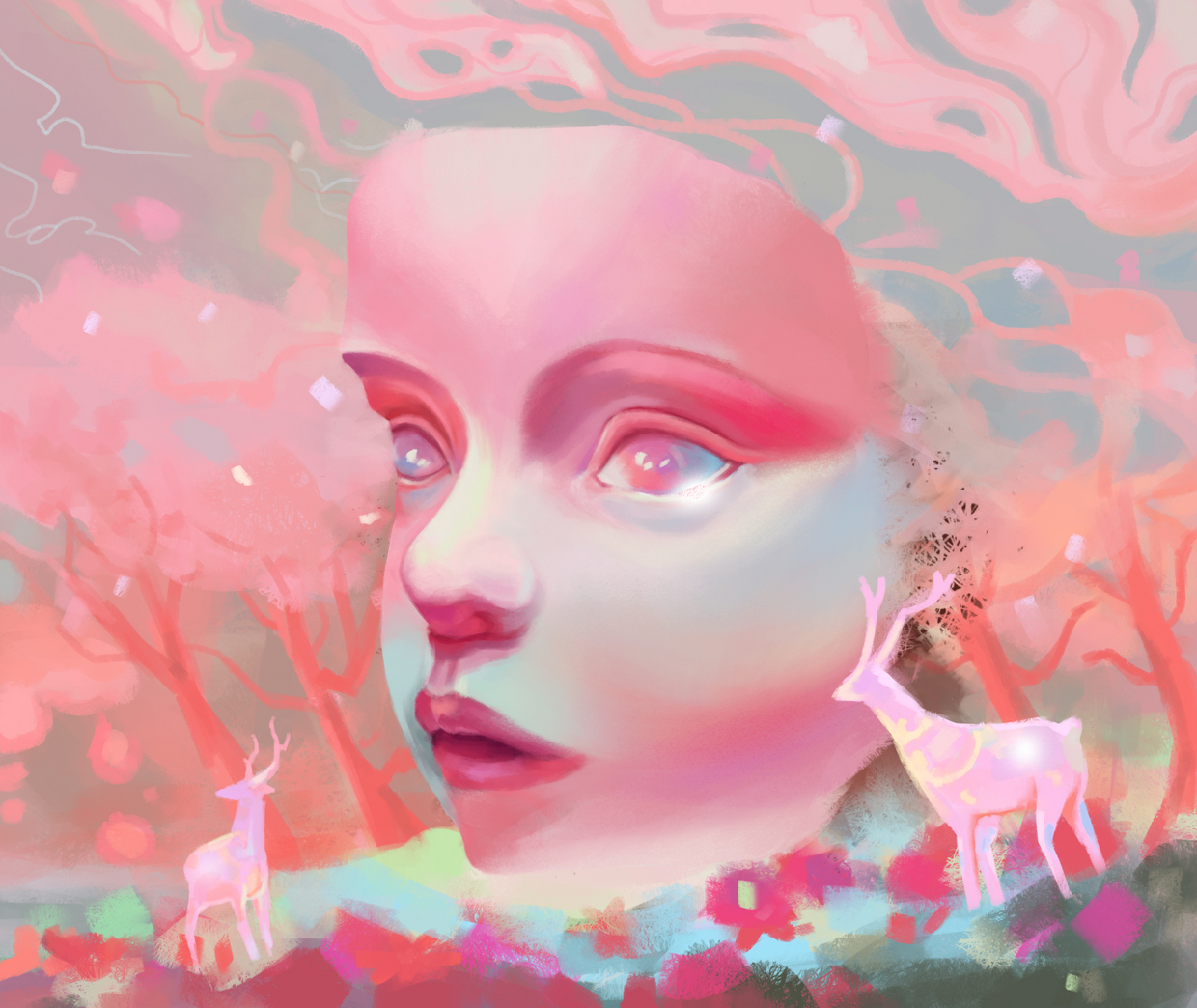 强对比色练习-厚涂,临摹作品,,米唐姐姐 - 虎课网