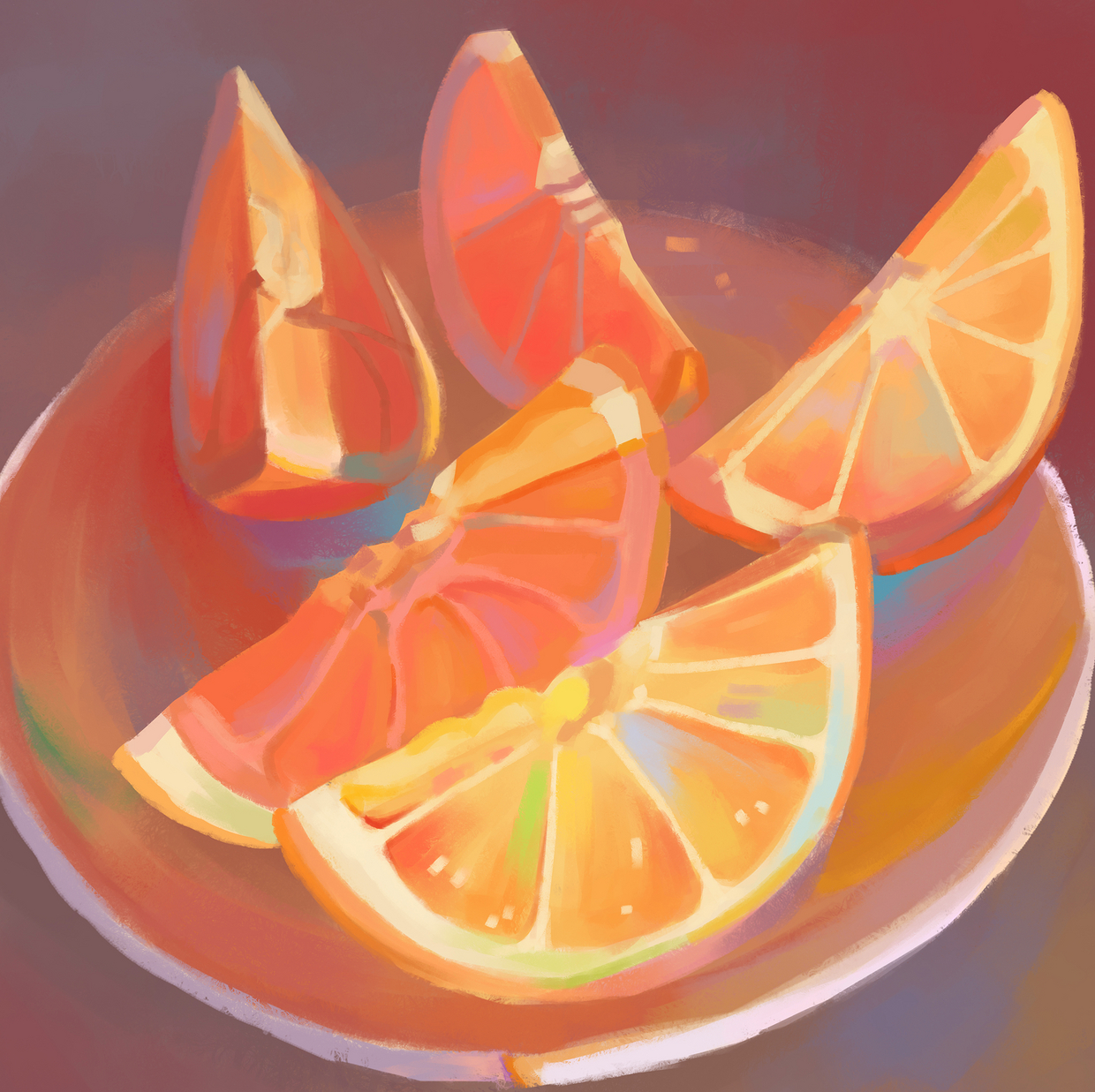橙子色彩画法图片