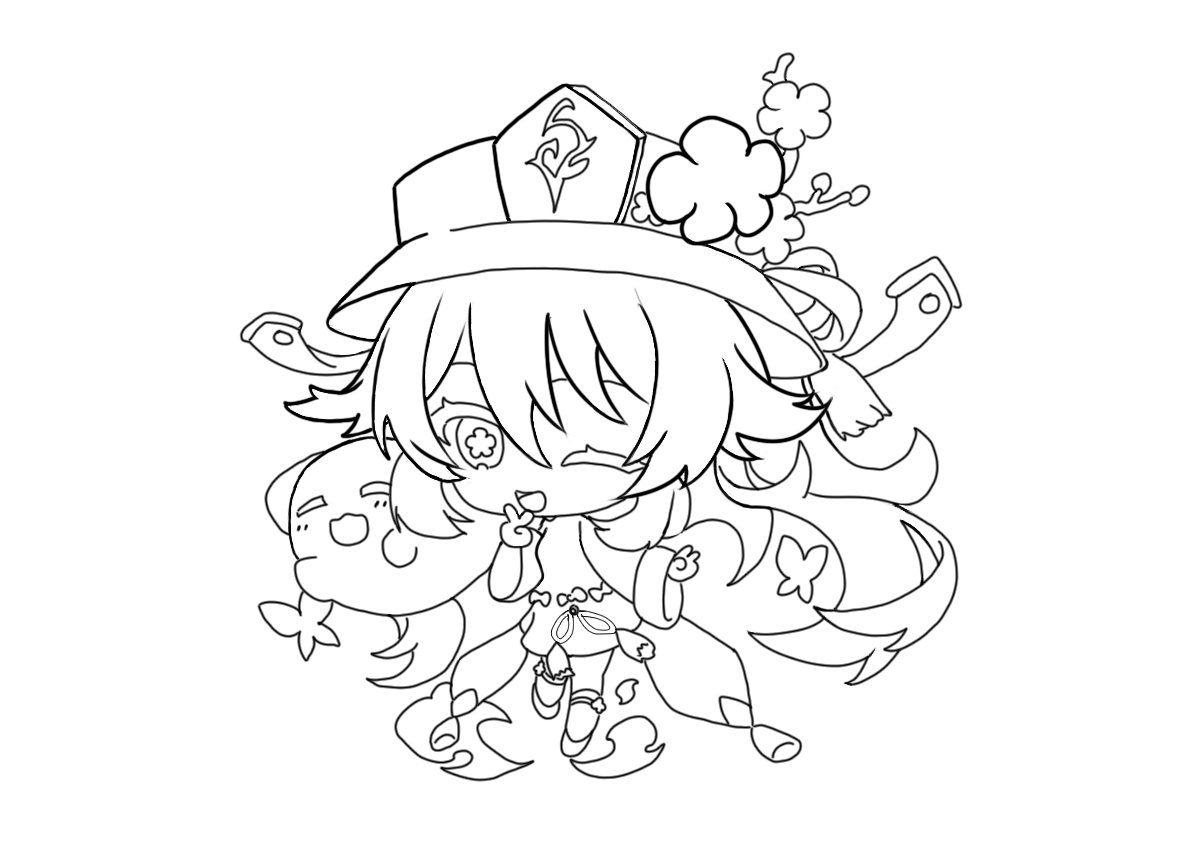 q版胡桃哦,临摹作品,,赵溪 - 虎课网