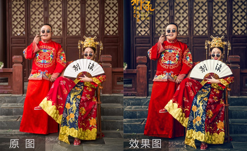 PS-中国红古装婚纱处理方法