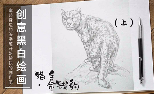 针管笔绘画-猎手.金钱豹