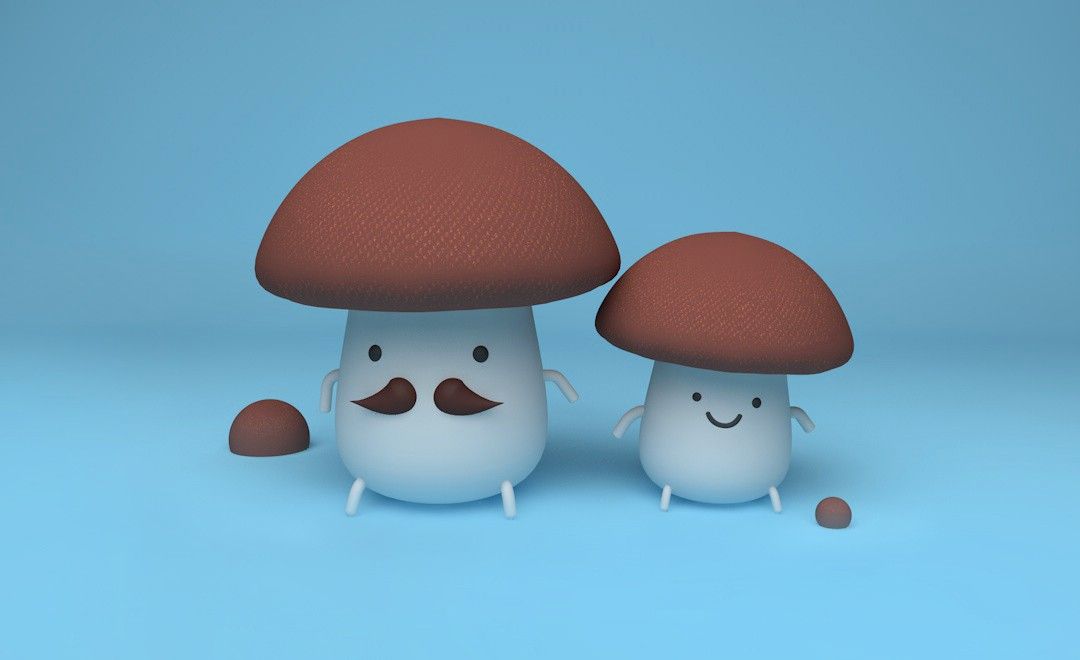 C4D-小蘑菇拟人化制作