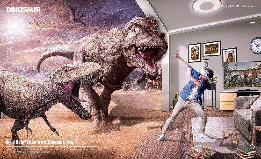 PS-VR眼镜恐龙创意场景合成广告（下）