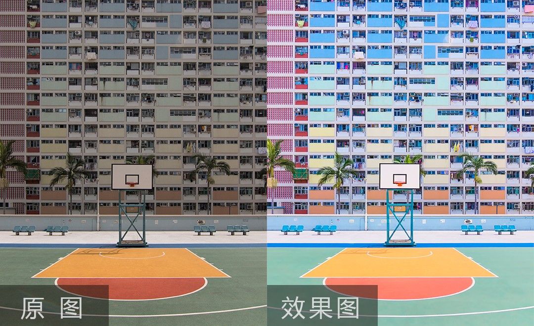 PS-香港彩虹邨建筑清新调色