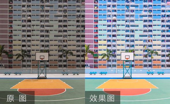 PS-香港彩虹邨建筑清新调色